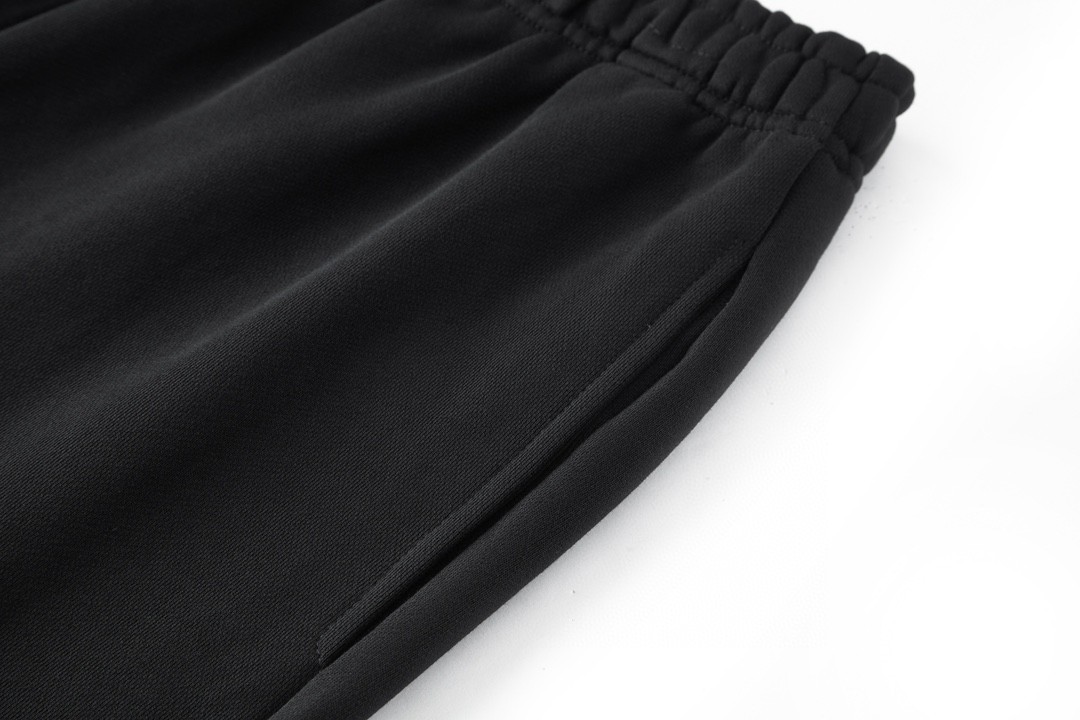 Balenciaga 巴黎世家 双环字母logo印花短裤 五分裤 休闲裤 运动裤 夏季 黑色 