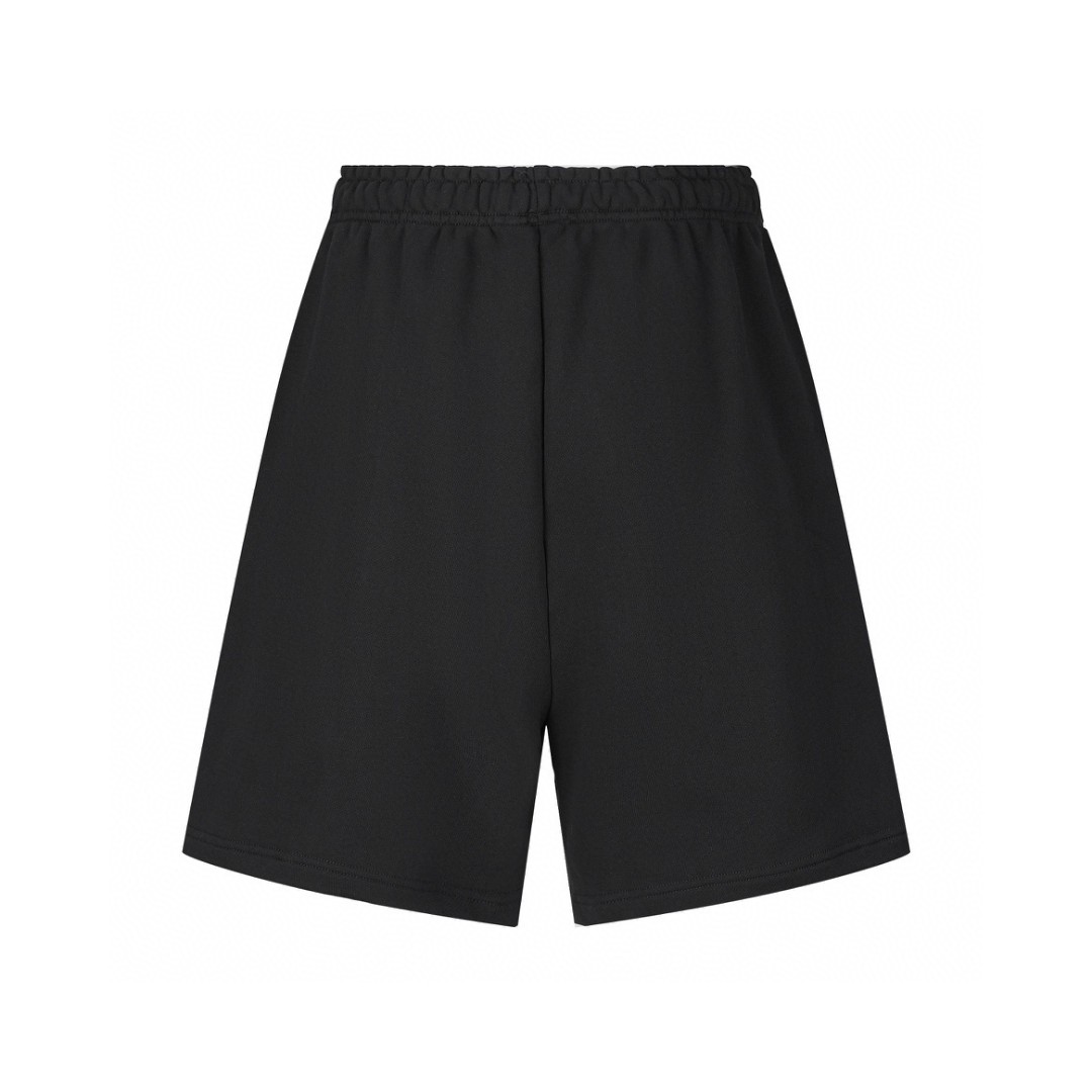 Balenciaga 巴黎世家 双环字母logo印花短裤 五分裤 休闲裤 运动裤 夏季 黑色 