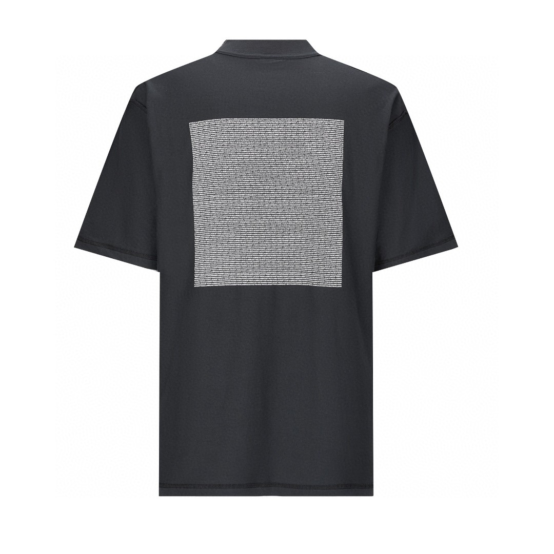Balenciaga 巴黎世家 方块小字母短袖 T 恤 圆领 夏季 黑色