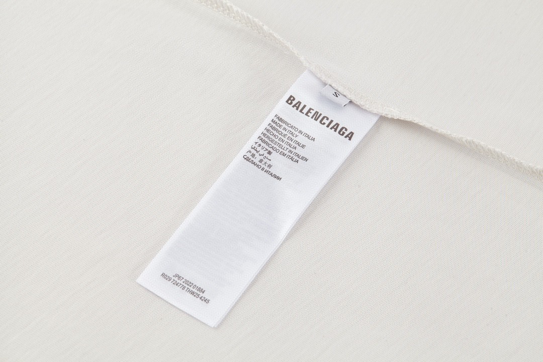 Balenciaga 巴黎世家 美纹纸 胶带 logo印花短袖 T 恤 圆领 夏季 白色 739784TOVA99000