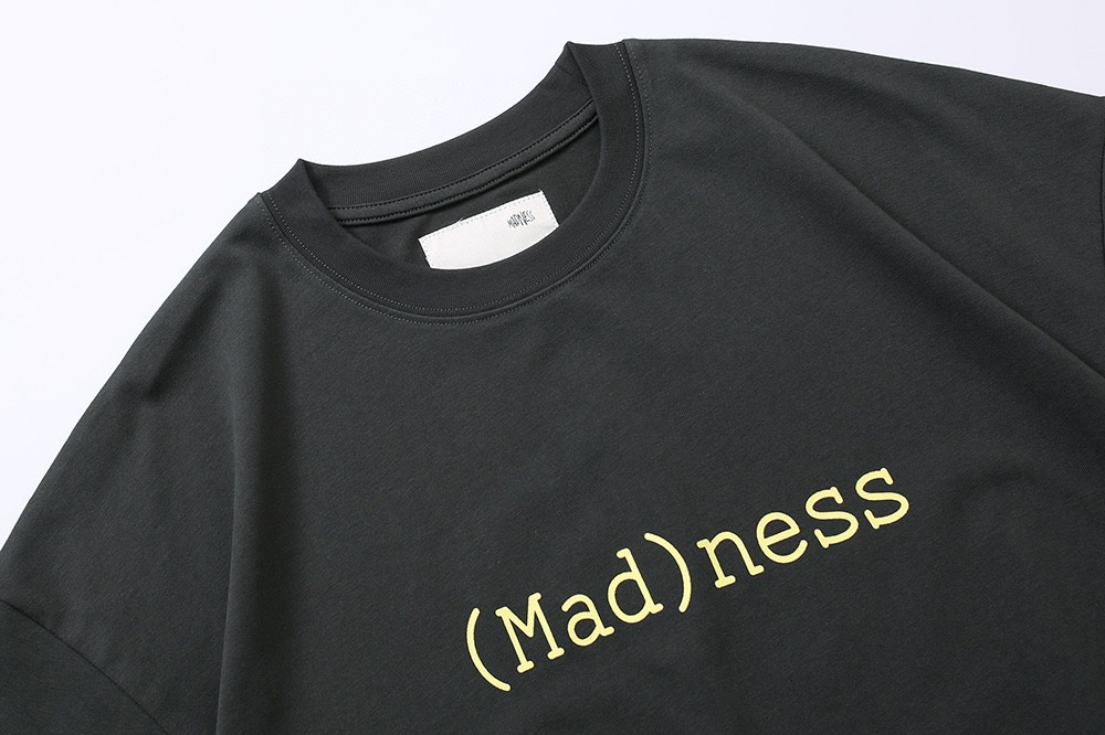66#MADNESS 十周年限定 字母logo印花T恤 短袖 男女同款 黑色 绿色