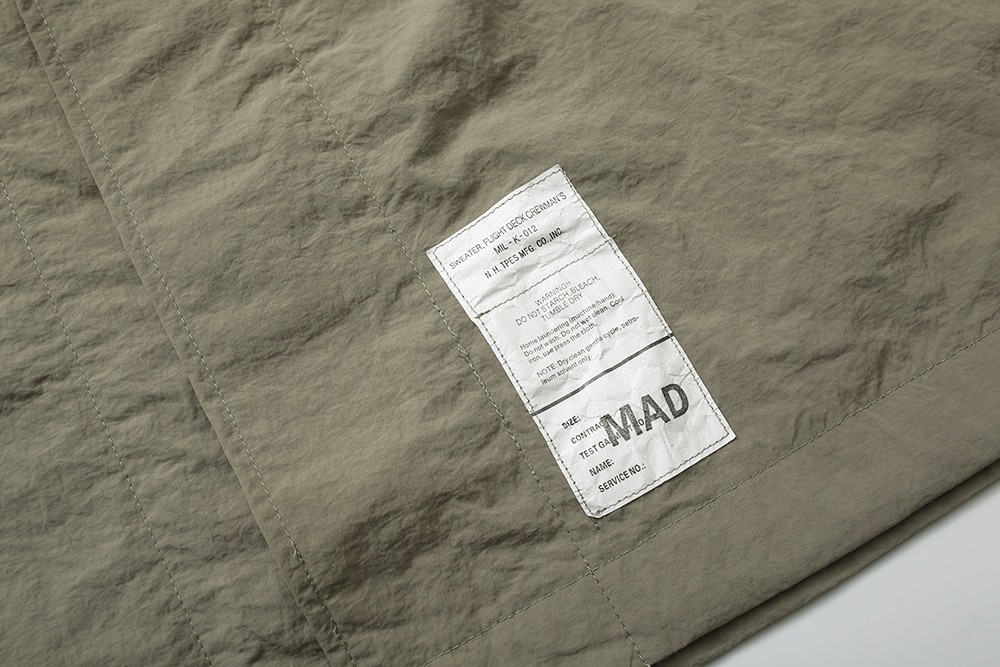 603#MADNESS 十周年限定纯色风衣衬衫 外套 长袖 秋冬季 休闲 男女同款 黑色 灰绿色