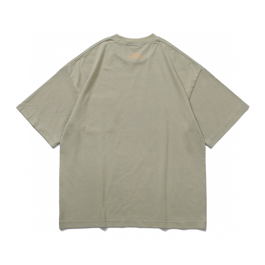 63#MADNESS 纯色口袋T恤 短袖 男女同款 灰绿色 白色 黑色