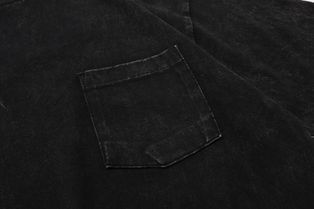 63#MADNESS 纯色口袋T恤 短袖 男女同款 灰绿色 白色 黑色