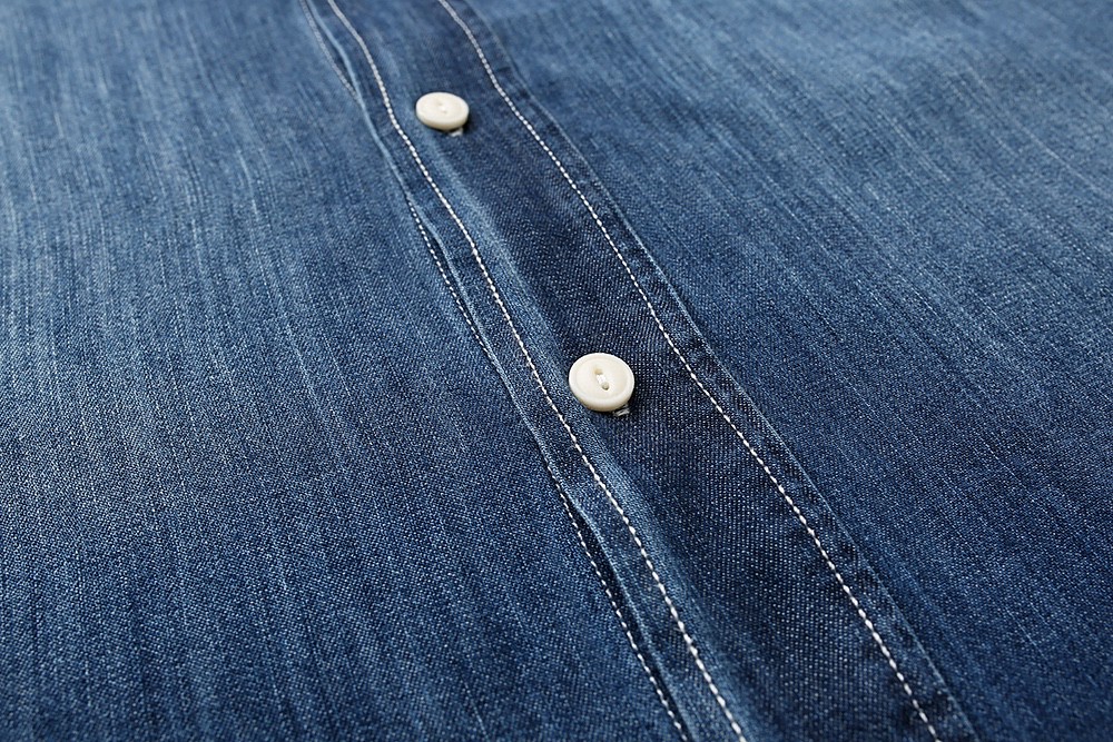 659#MADNESS 纯色牛仔衬衫 外套 长袖 秋冬季 休闲 男女同款 蓝色