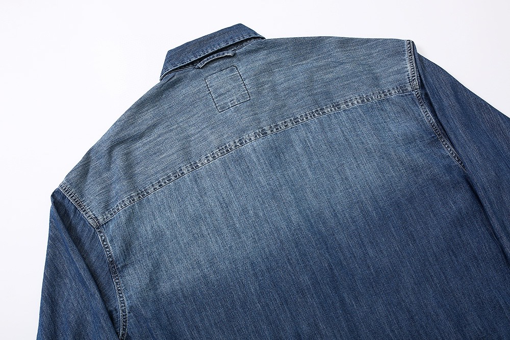 659#MADNESS 纯色牛仔衬衫 外套 长袖 秋冬季 休闲 男女同款 蓝色