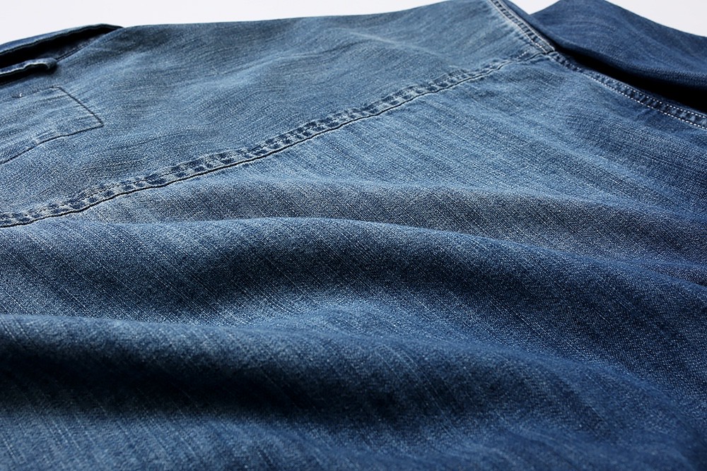 659#MADNESS 纯色牛仔衬衫 外套 长袖 秋冬季 休闲 男女同款 蓝色