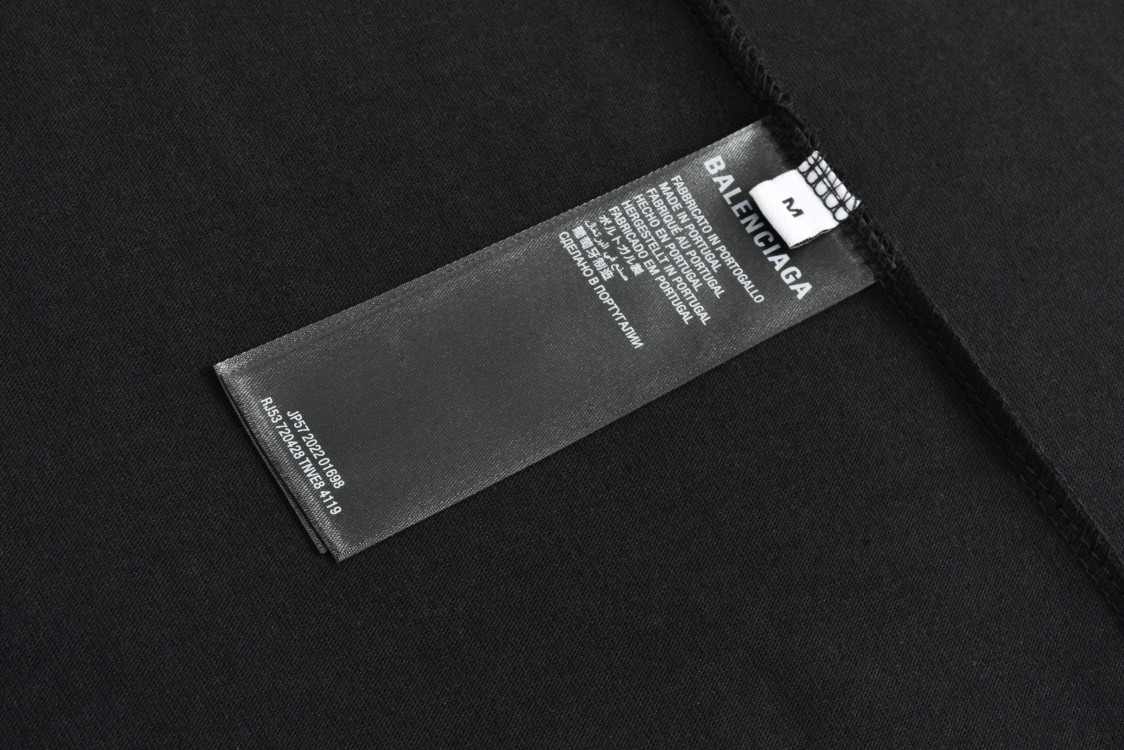 Balenciaga 巴黎世家 前后烫钻字母logo短袖 T恤 圆领 短款 夏季 黑色 