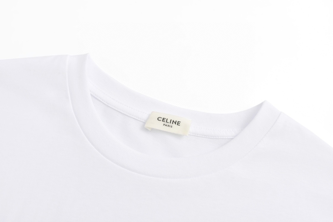 CELINE 赛琳 铆钉字母logo印花 短袖 T恤 圆领 夏款 白色 2X15M671Q-38YG
