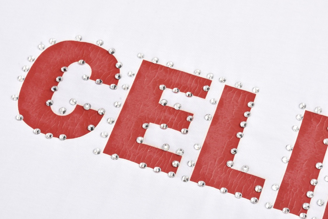 CELINE 赛琳 铆钉字母logo印花 短袖 T恤 圆领 夏款 白色 2X15M671Q-38YG