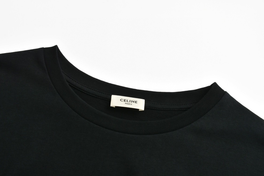 CELINE 赛琳 铆钉字母logo印花 短袖 T恤 圆领 夏款 黑色 2X15M671Q-38YG