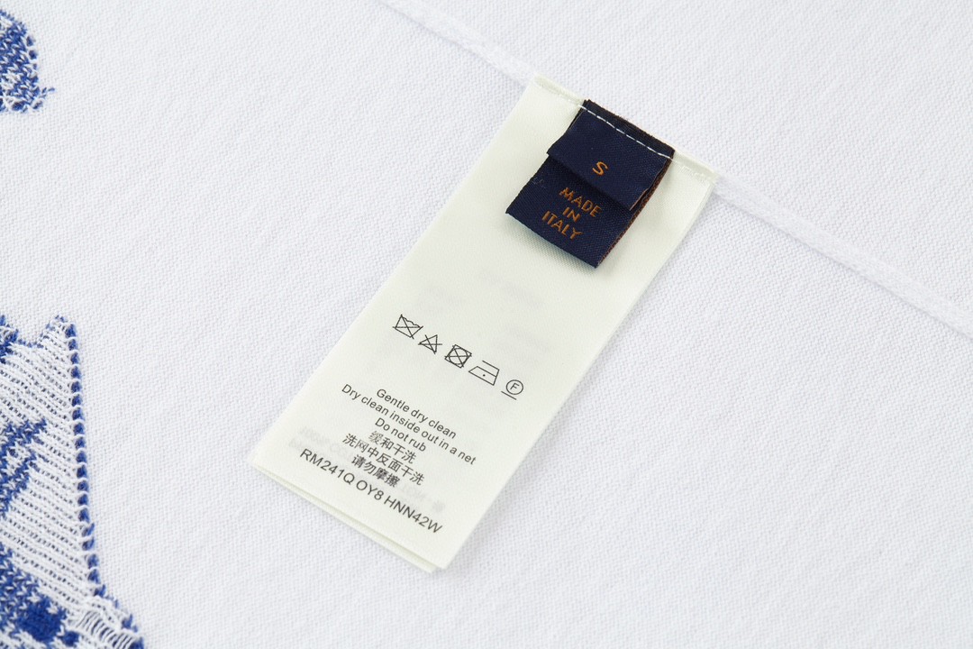 LOUIS VUITTON 路易威登 水墨渲染毛织短袖 圆领 T 恤 上衣 夏款 白色