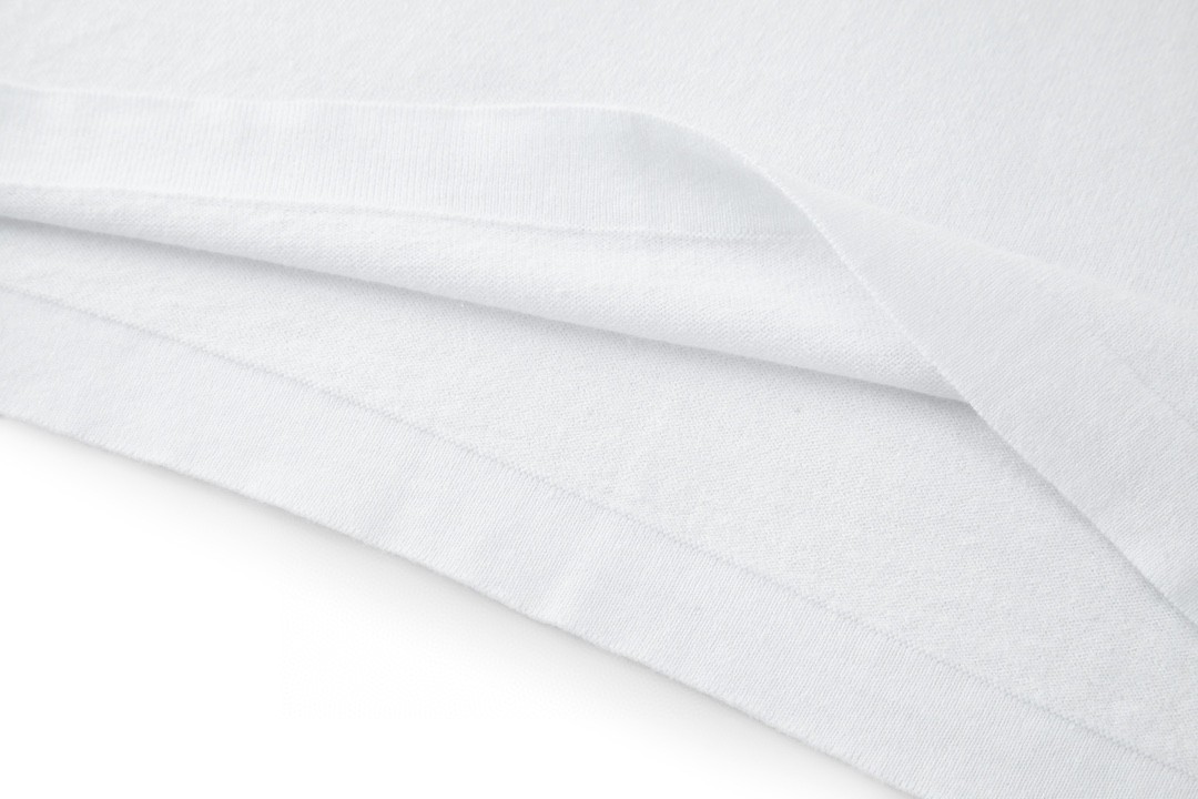 LOUIS VUITTON 路易威登 水墨渲染毛织短袖 圆领 T 恤 上衣 夏款 白色