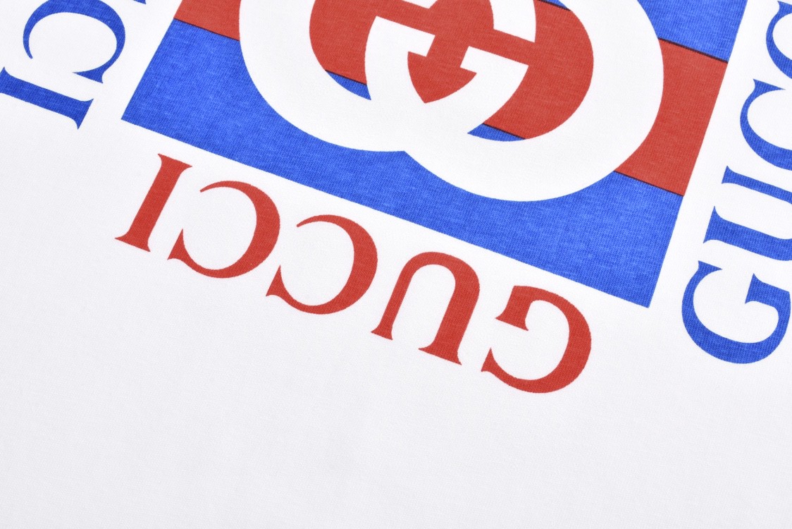 GUCCI 古驰 双G字母logo印花 短袖 T恤 圆领 套头 夏季 白色 784361-XJGKA-9074