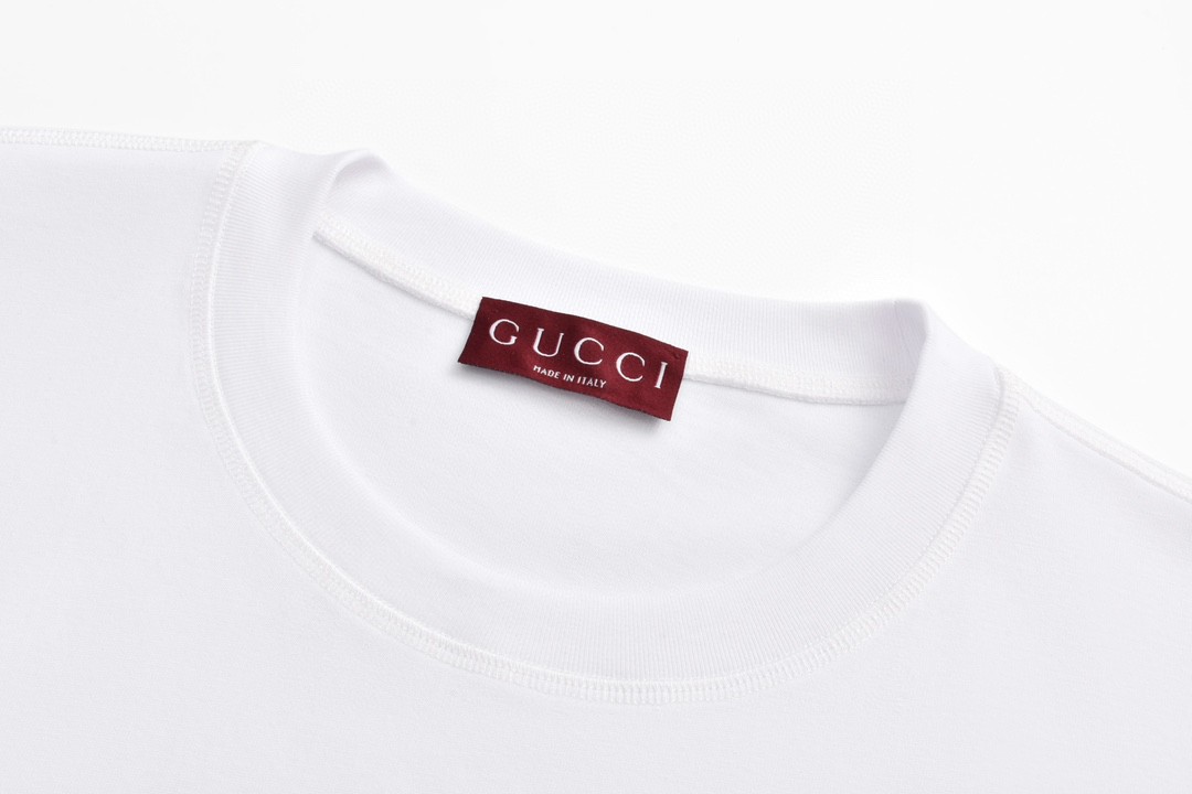 GUCCI 古驰 双G字母logo印花 短袖 T恤 圆领 套头 夏季 白色 784361-XJGKA-9074