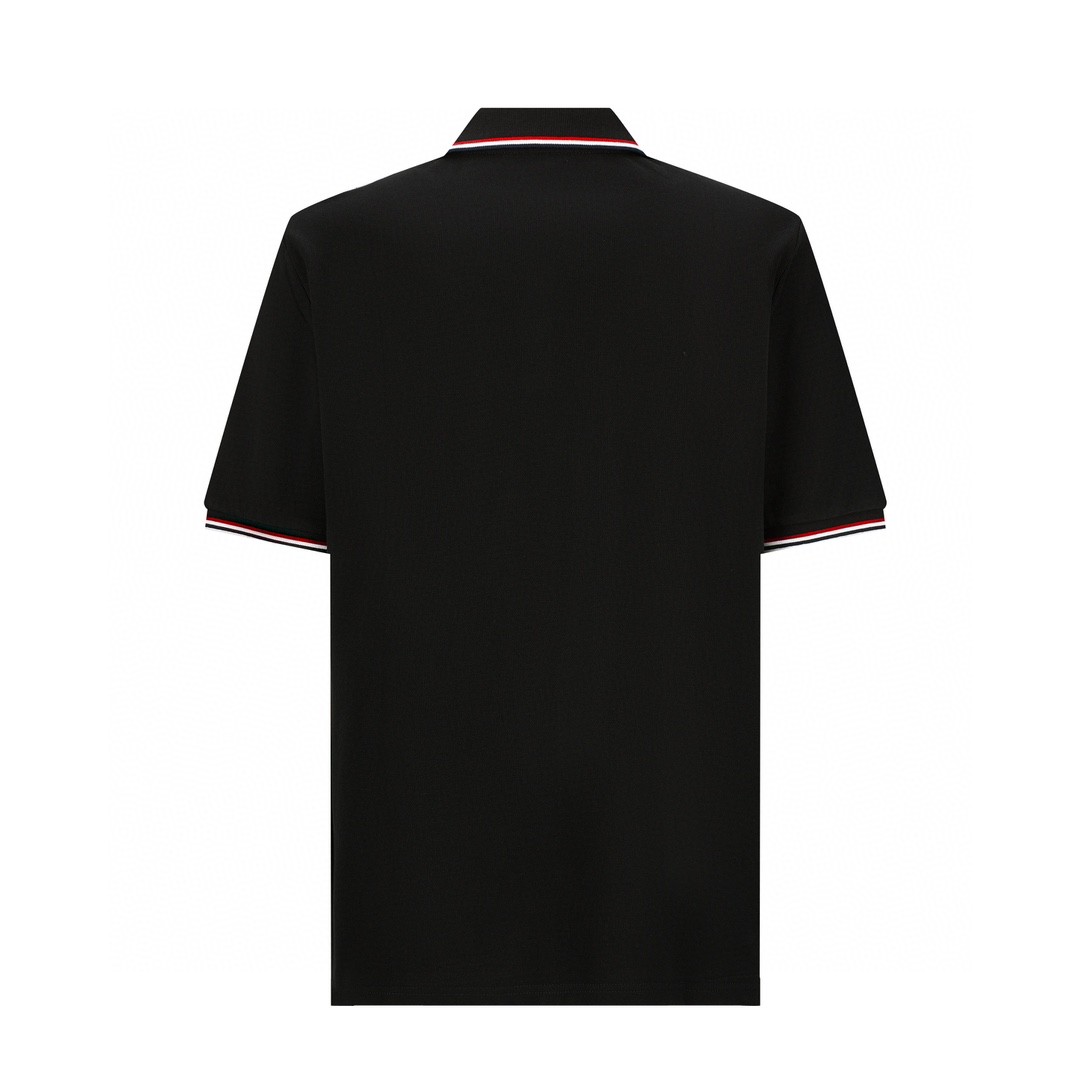 Moncler 蒙口 胸标纽扣Polo衫 短袖 T恤 圆领 短款 夏季 黑色 J10918A7030084556999
