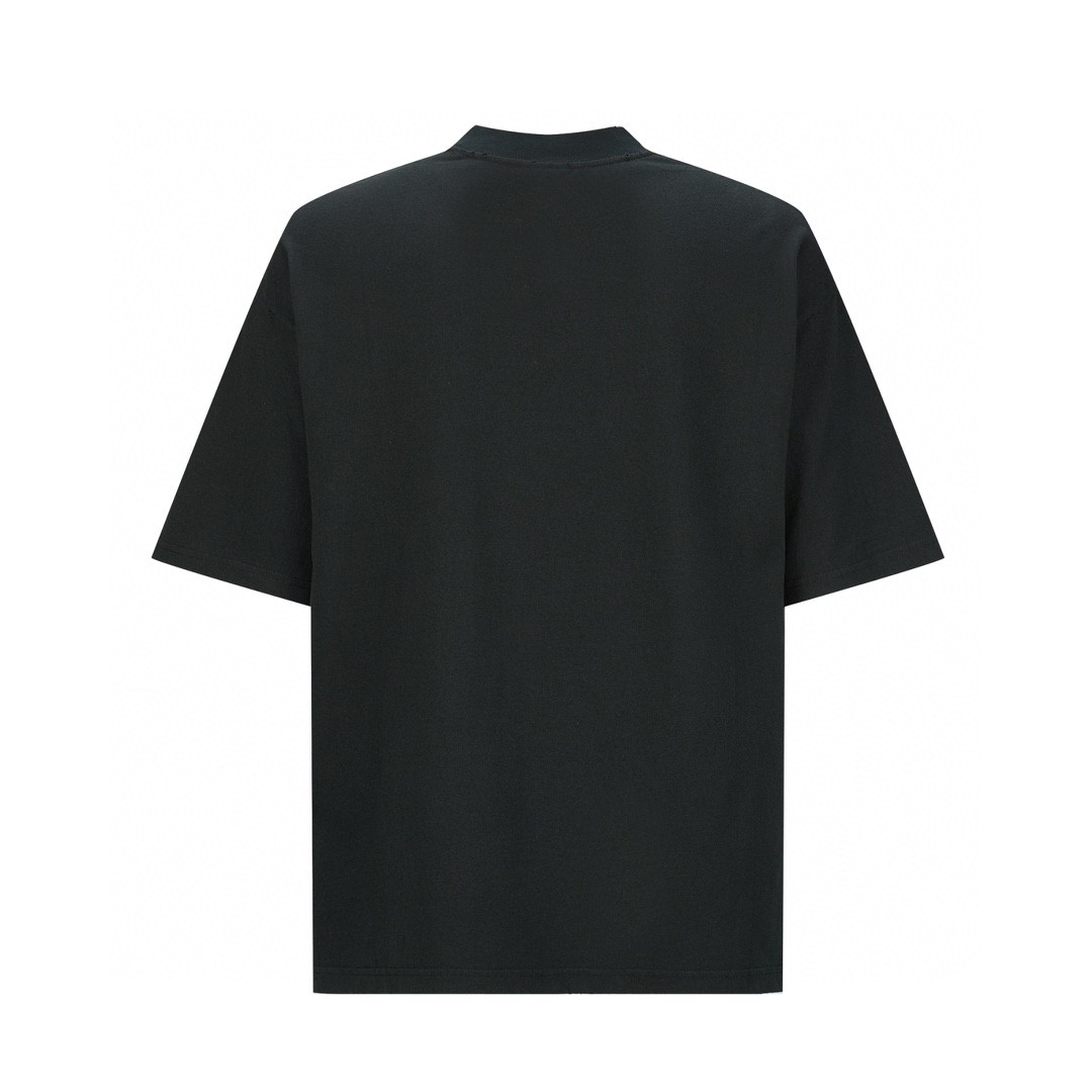 Balenciaga 巴黎世家 皇冠字母logo贴钻短袖 T恤 圆领 短款 夏季 黑色 764235TQVK91083