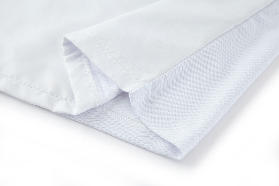 PRADA 普拉达 条纹拼接V领Polo衫 短袖 T恤 白色