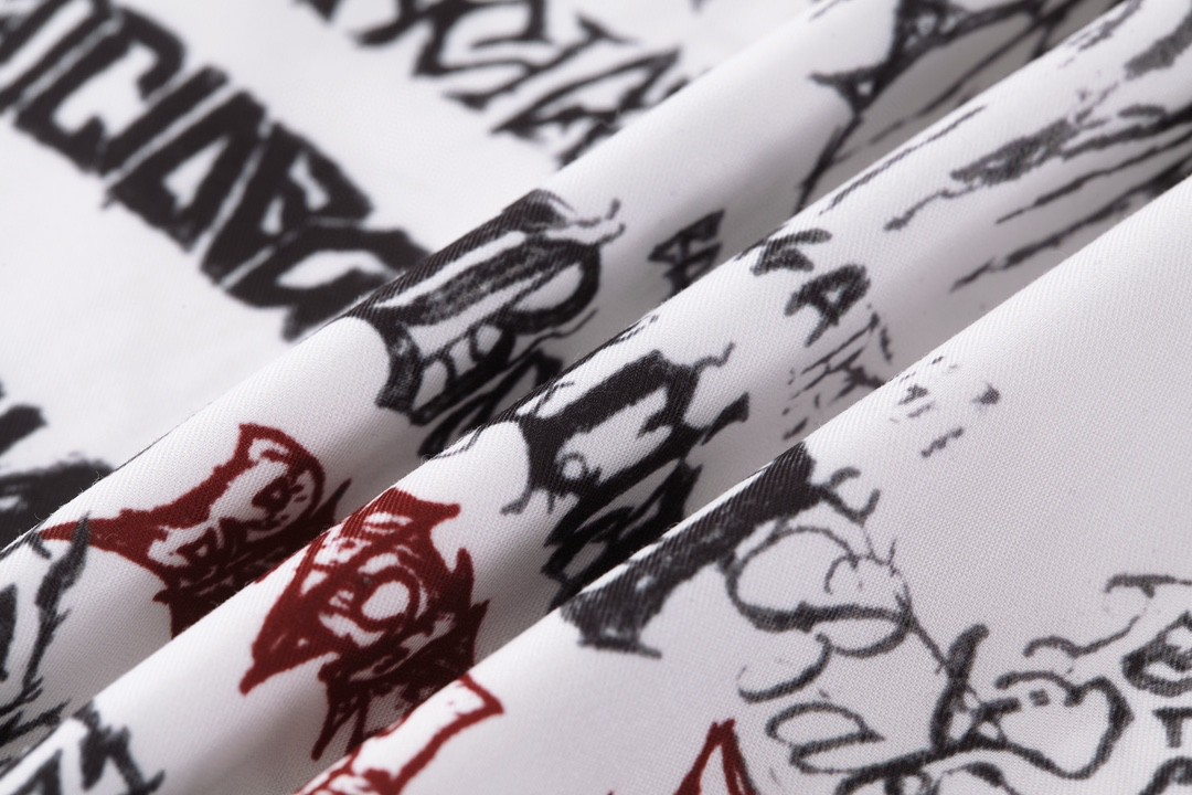 Balenciaga 巴黎世家 SS24 New Year新年系列 Logo印花满印单排扣衬衫 长袖 秋冬 白色 662983TPLE71000