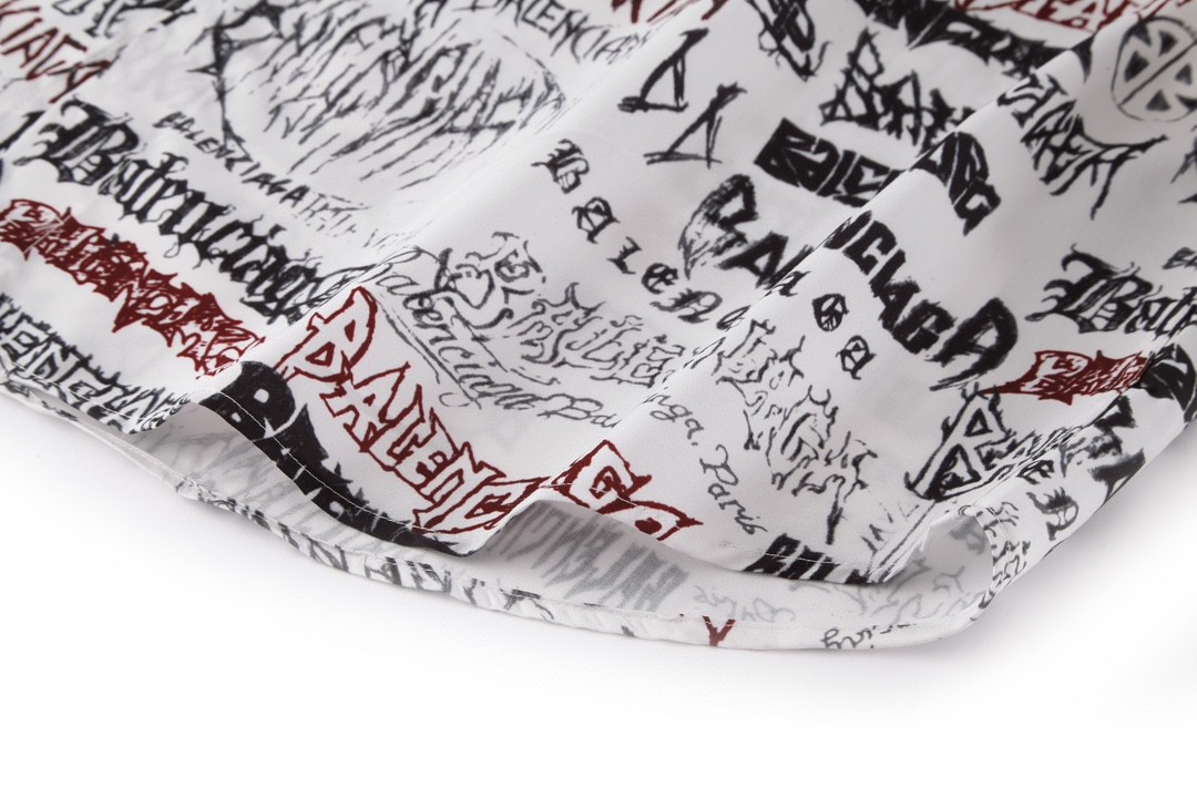 Balenciaga 巴黎世家 SS24 New Year新年系列 Logo印花满印单排扣衬衫 长袖 秋冬 白色 662983TPLE71000