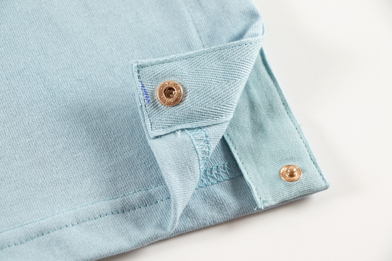 [Copy]Sacai Carhartt WIP FW23 联名系列 Logo标志侧面开叉暗扣 短袖 T恤 圆领 短款 夏季 蓝色 23-0557S-451