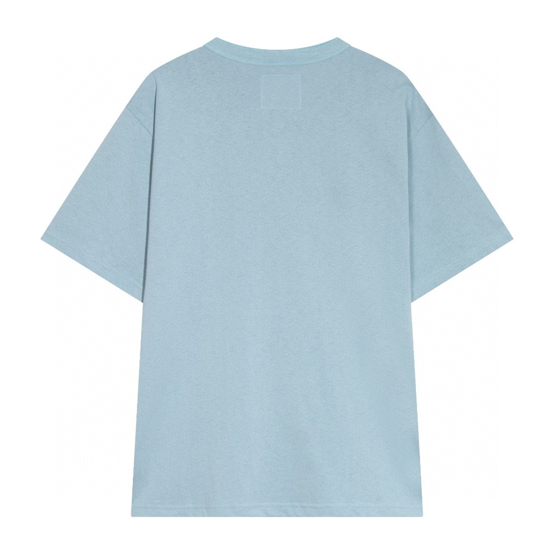 [Copy]Sacai Carhartt WIP FW23 联名系列 Logo标志侧面开叉暗扣 短袖 T恤 圆领 短款 夏季 蓝色 23-0557S-451