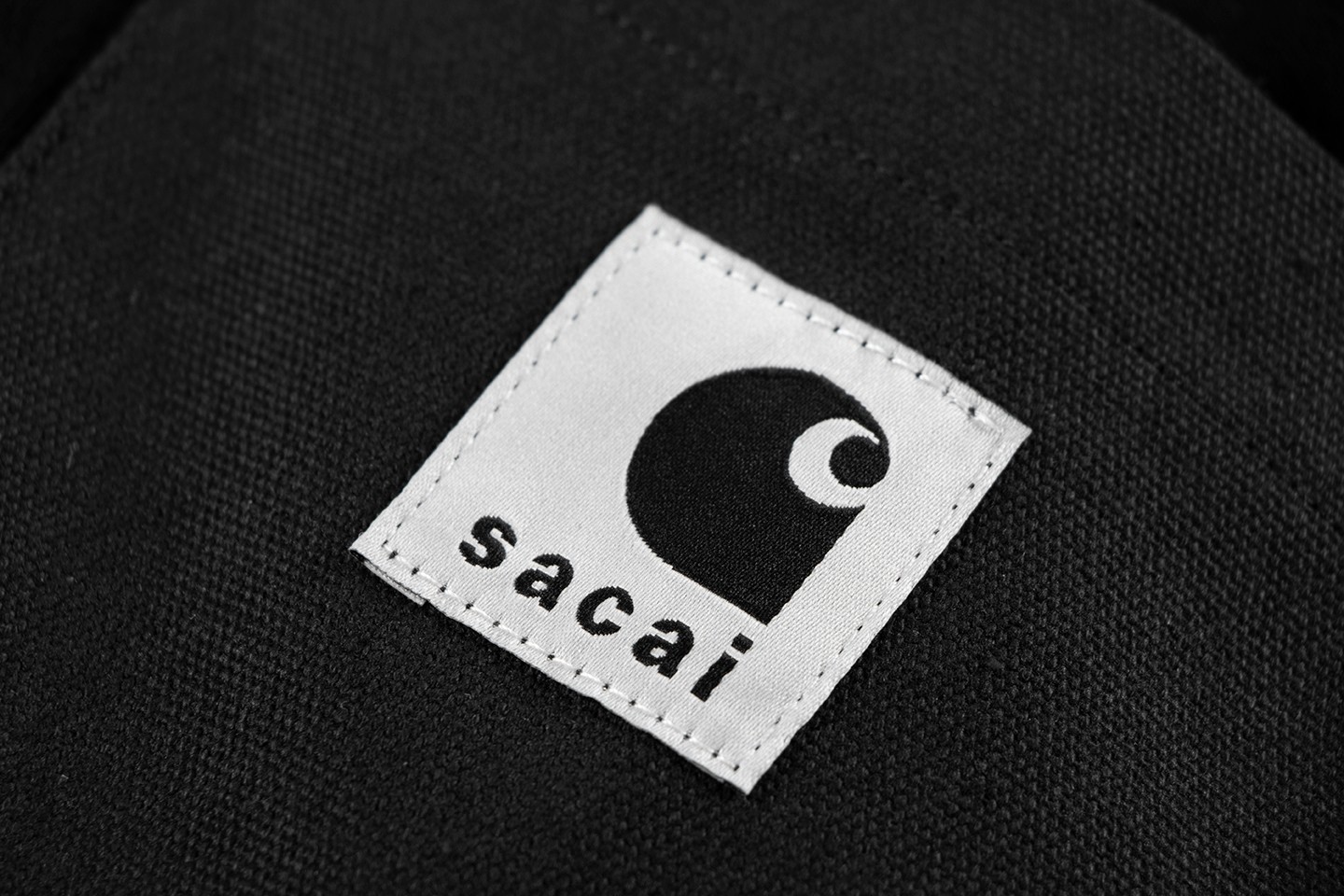 Sacai Carhartt WIP FW23 联名系列 Logo标志侧面开叉暗扣 短袖 T恤 圆领 短款 夏季 黑色 23-0557S-001