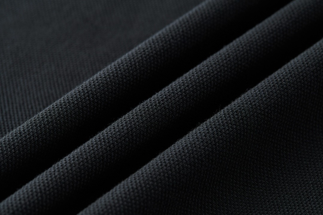 PRADA 普拉达 领口袖口条纹皮标Polo衫 短袖 T恤 黑色 SJN256-322-F0AA9