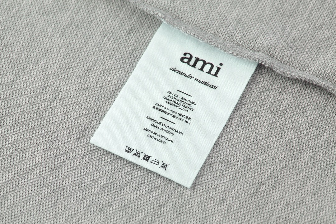 AMIPARIS Ami 爱心刺绣Polo衫 短袖 T恤 灰色 UPL0017600951