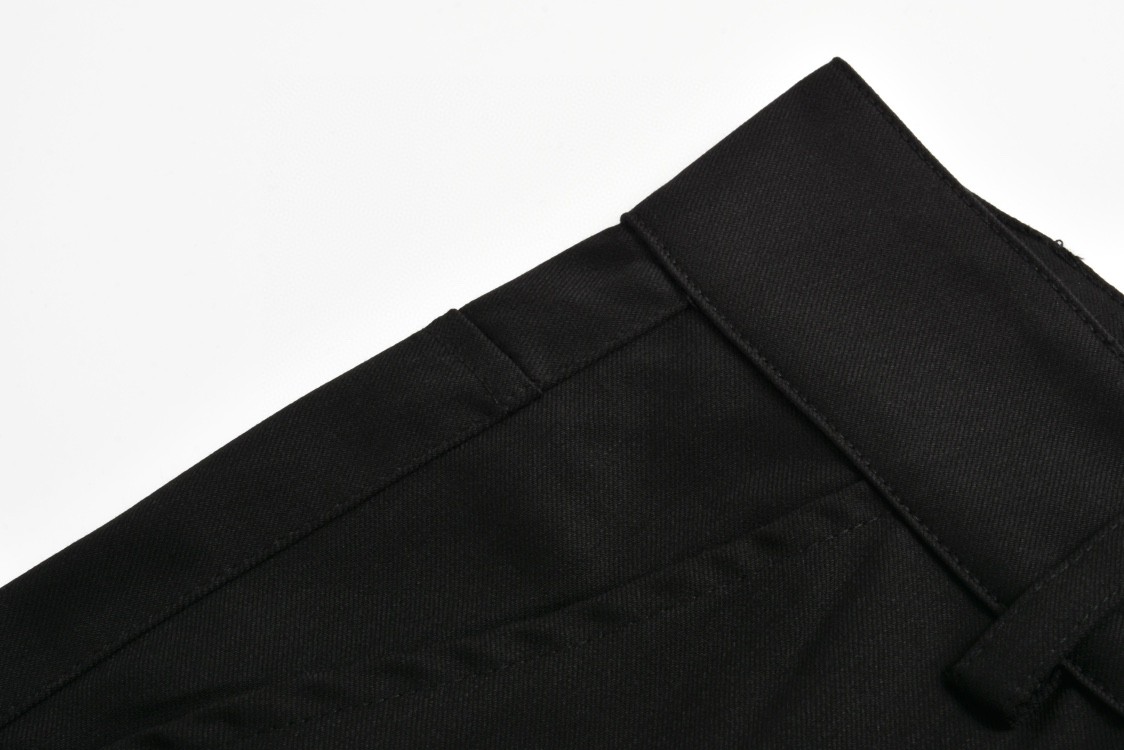 MIU MIU 纯色羊毛直筒西装裤 长裤 裤子 休闲裤 黑色