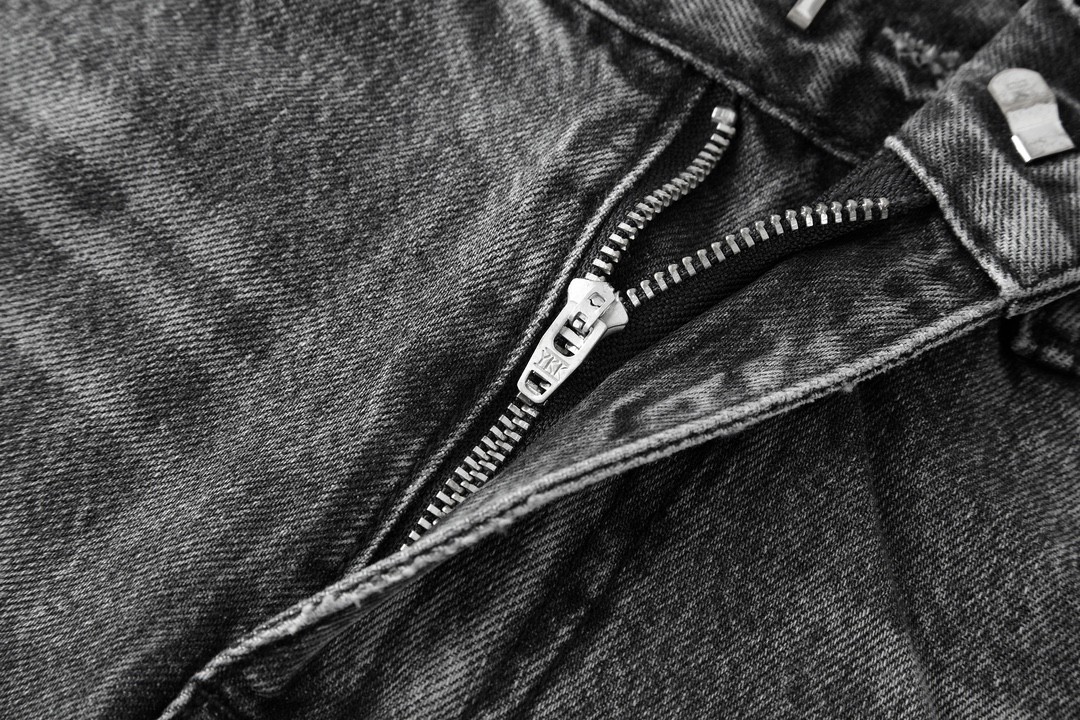 Givenchy 纪梵希 水洗做旧拉链设计牛仔裤 长裤 裤子 黑灰色 BM512W5Y3K-004