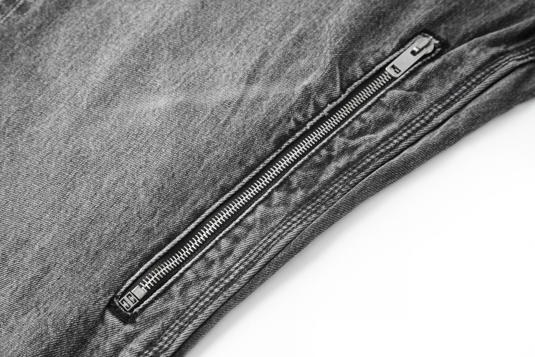 Givenchy 纪梵希 水洗做旧拉链设计牛仔裤 长裤 裤子 黑灰色 BM512W5Y3K-004