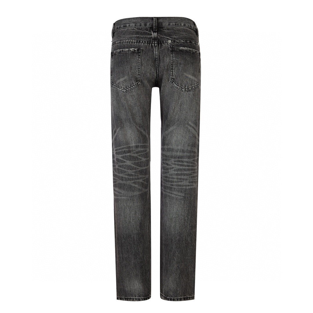 Givenchy 纪梵希 水洗做旧拉链设计牛仔裤 长裤 裤子 黑灰色 BM512W5Y3K-004