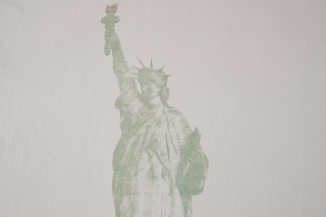 Balenciaga 巴黎世家 自由女神雕像字母logo印花短袖 T恤 圆领 短款 夏季 