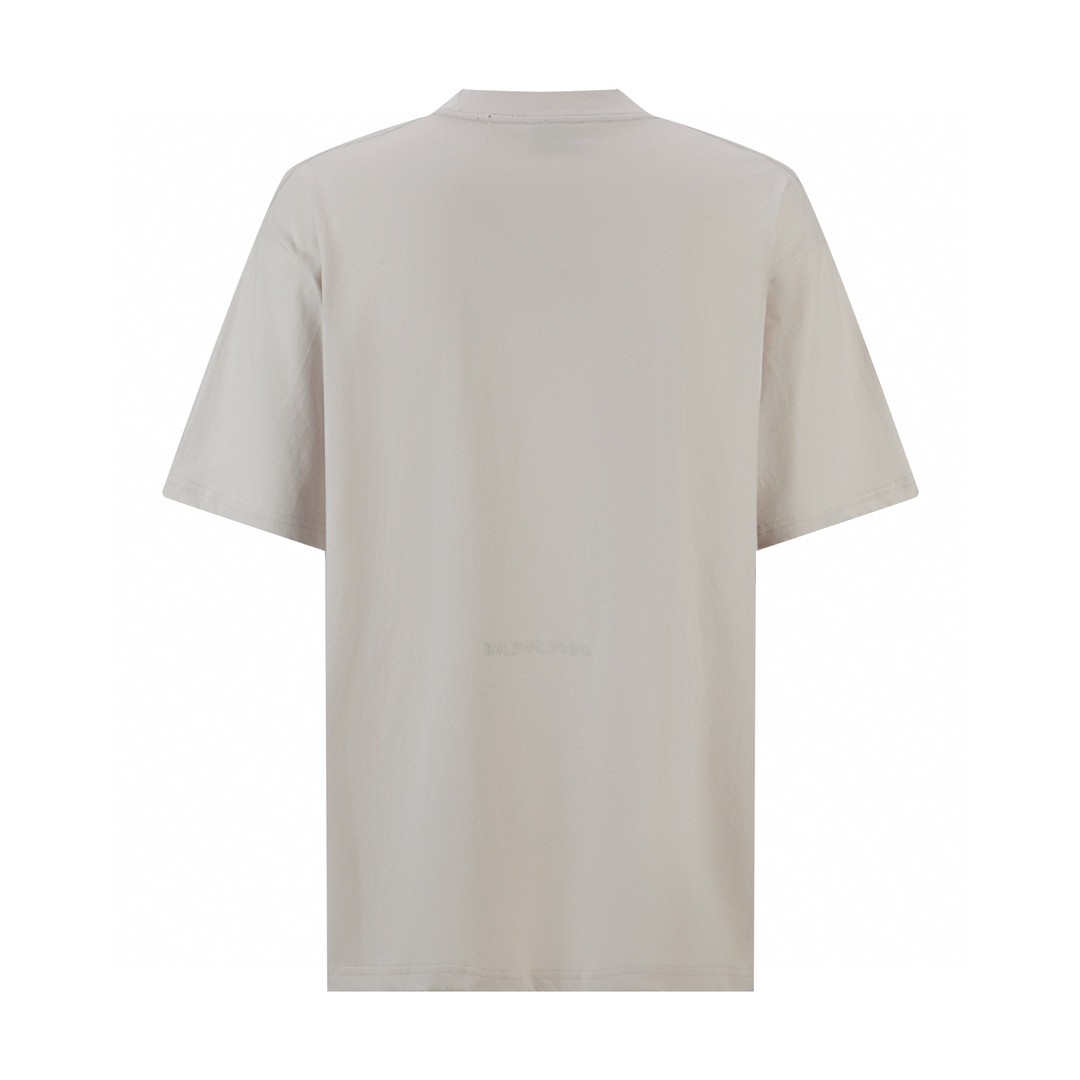 Balenciaga 巴黎世家 自由女神雕像字母logo印花短袖 T恤 圆领 短款 夏季 