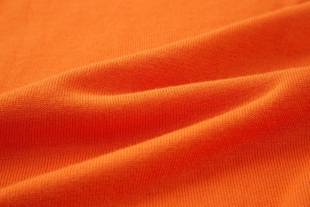 LOUIS VUITTON 路易威登 度假风字母logo图案嵌花针织短袖 圆领 T 恤 上衣 夏款 橘色 1AFQQZ