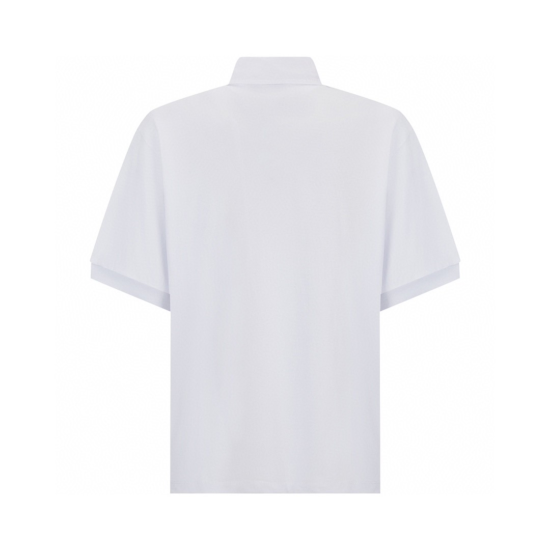 PRADA 普拉达 字母刺绣logo Polo衫 短袖 T恤 白色
