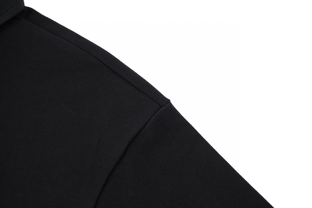 PRADA 普拉达 字母刺绣logo Polo衫 短袖 T恤 黑色 