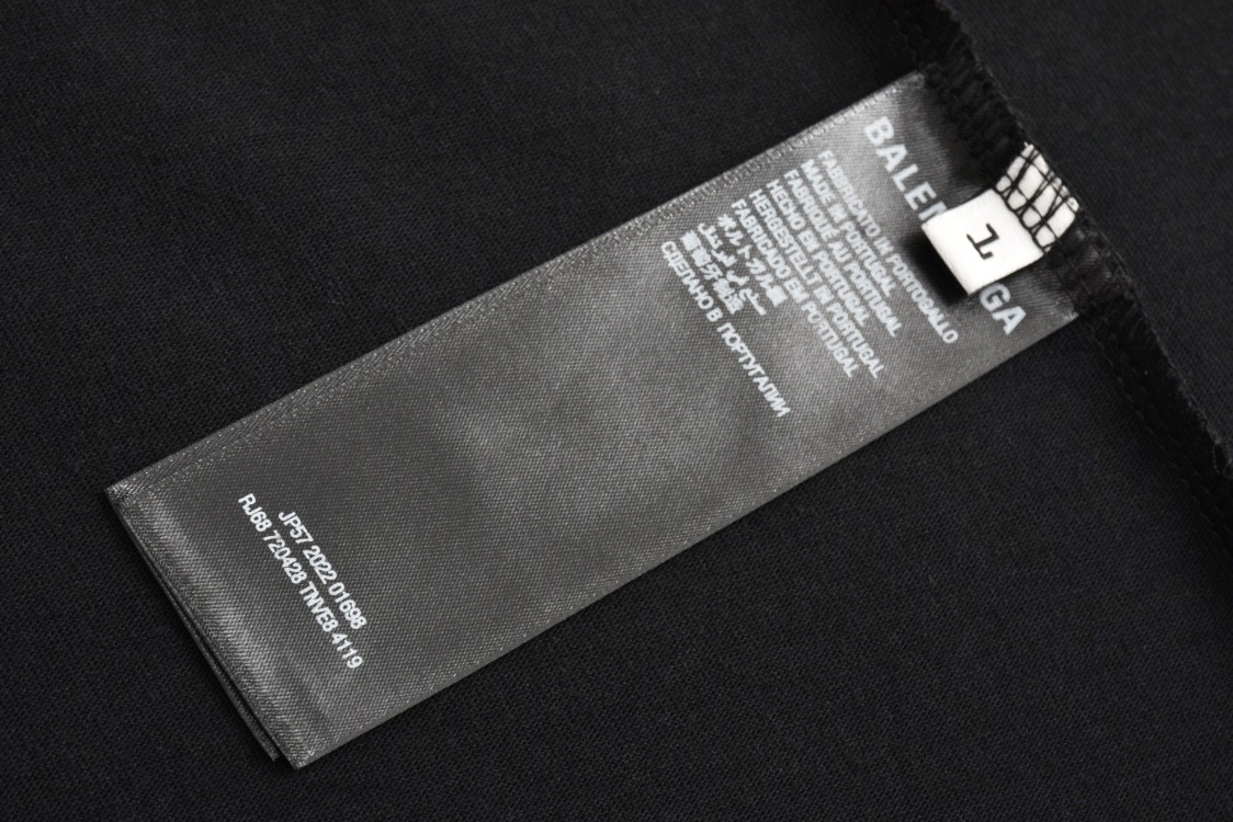 Balenciaga 巴黎世家 东京铁塔字母logo短袖 T恤 圆领 短款 夏季 黑色