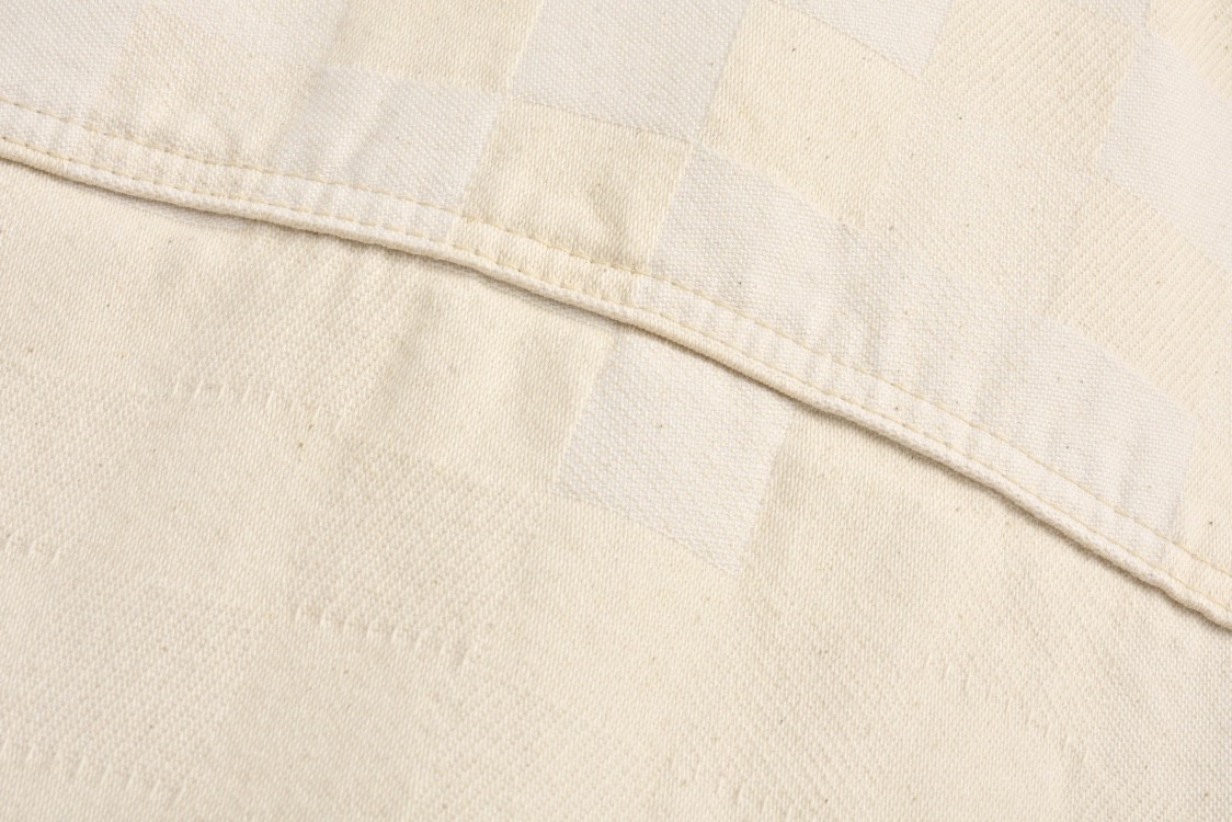 LOUIS VUITTON 路易威登 马赛克格子刺绣牛仔衬衫 短袖上衣 夏款 米色 1AFQZJ