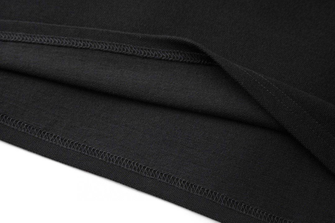 Moncler 蒙口 RO 联名 胸标纽扣Polo衫 短袖 T恤 圆领 短款 夏季 黑色