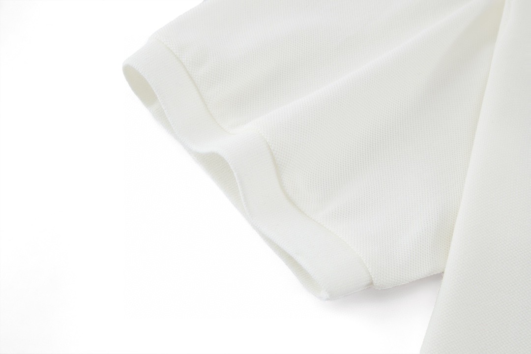 Moncler 蒙口 RO 联名 胸标纽扣Polo衫 短袖 T恤 圆领 短款 夏季 白色