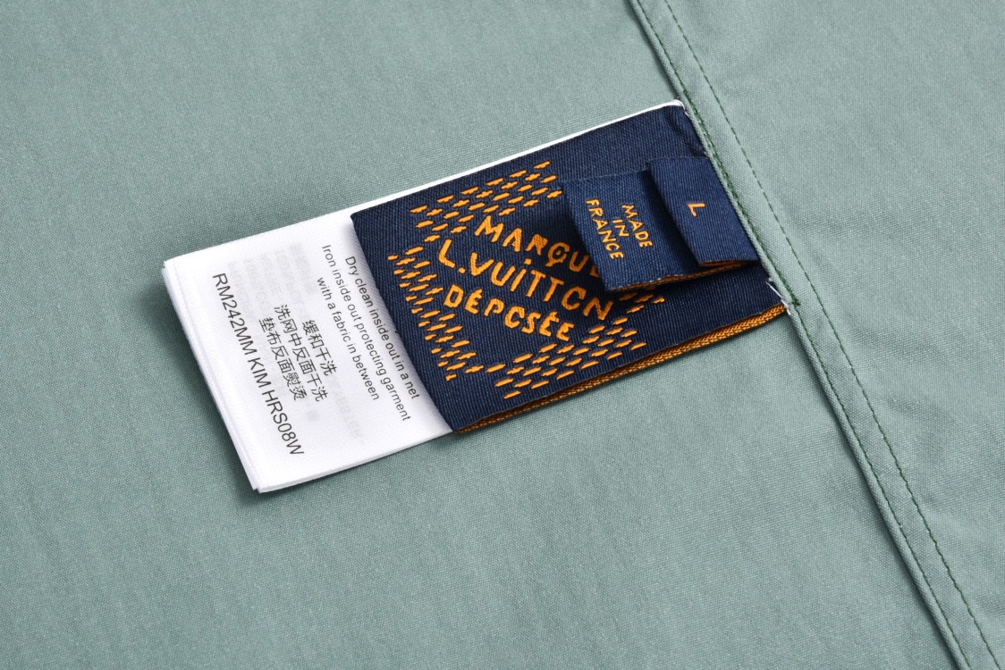 LOUIS VUITTON 路易威登 棋盘格Logo印花翻领单排扣衬衫 短袖 夏款 绿色 1AFQXX