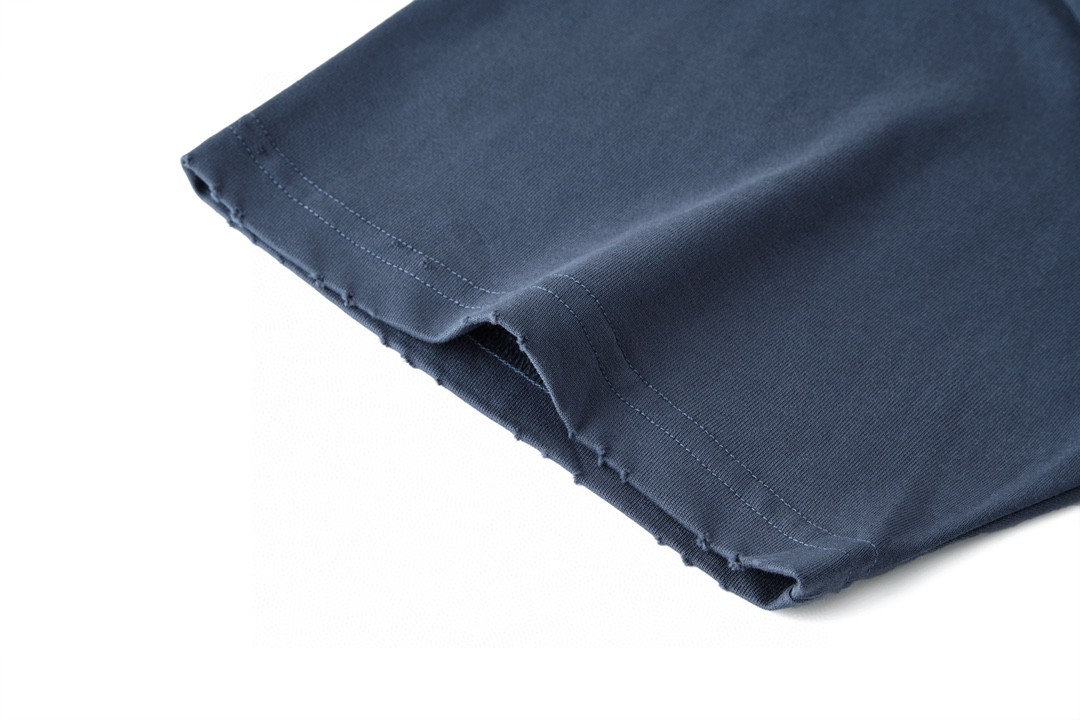 Balenciaga 巴黎世家 比特币双B泥染印花短袖 T恤 圆领 短款 夏季 蓝色 739028TOVU64108