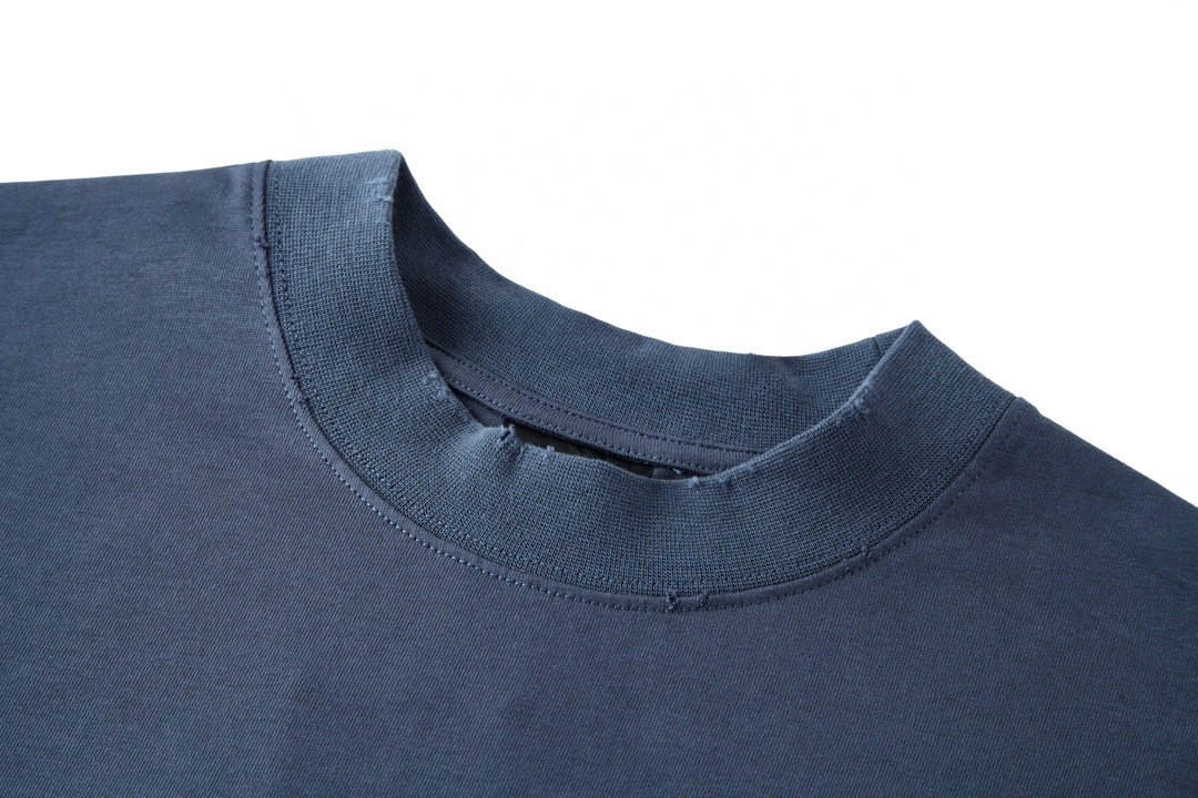 Balenciaga 巴黎世家 比特币双B泥染印花短袖 T恤 圆领 短款 夏季 蓝色 739028TOVU64108