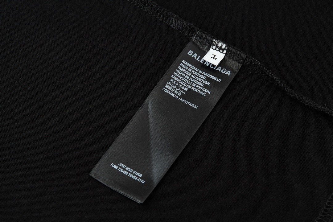 Balenciaga 巴黎世家 字母Logo印花 短袖 T恤 圆领 短款 夏季 黑色 787349TQVP41200