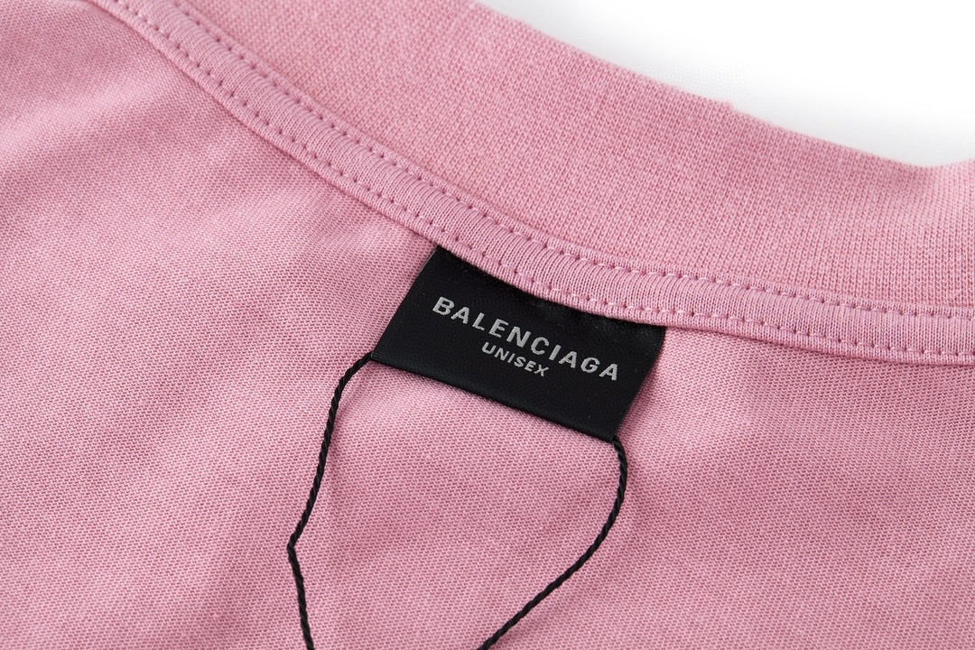 Balenciaga 巴黎世家 字母Logo印花 短袖 T恤 圆领 短款 夏季 粉色 787349TQVP45708
