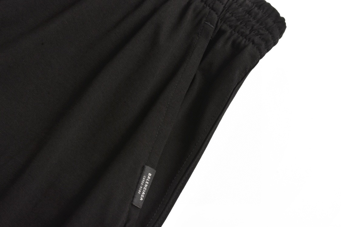 Balenciaga 巴黎世家 纯色小徽标运动裤 休闲裤 长裤 夏季 黑色 