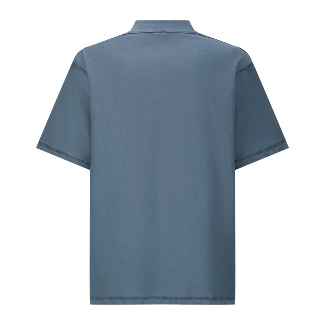 Balenciaga 巴黎世家 彩虹彩旗印花短袖 T恤 圆领 短款 夏季 蓝灰色