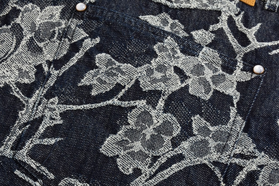 LOUIS VUITTON 路易威登 植绒满印牛仔裤 短裤 五分裤 